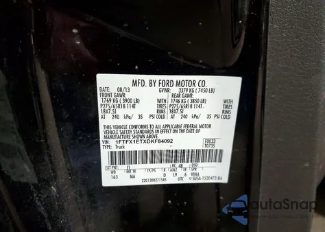2013 Ford F150 Super Cab from USA, damaged, VIN 1FTFX1ETXDKF84092